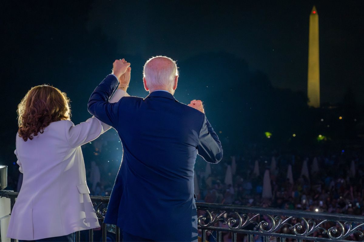 Kamala Harris with Joe Biden at 2024 4th of July celebration