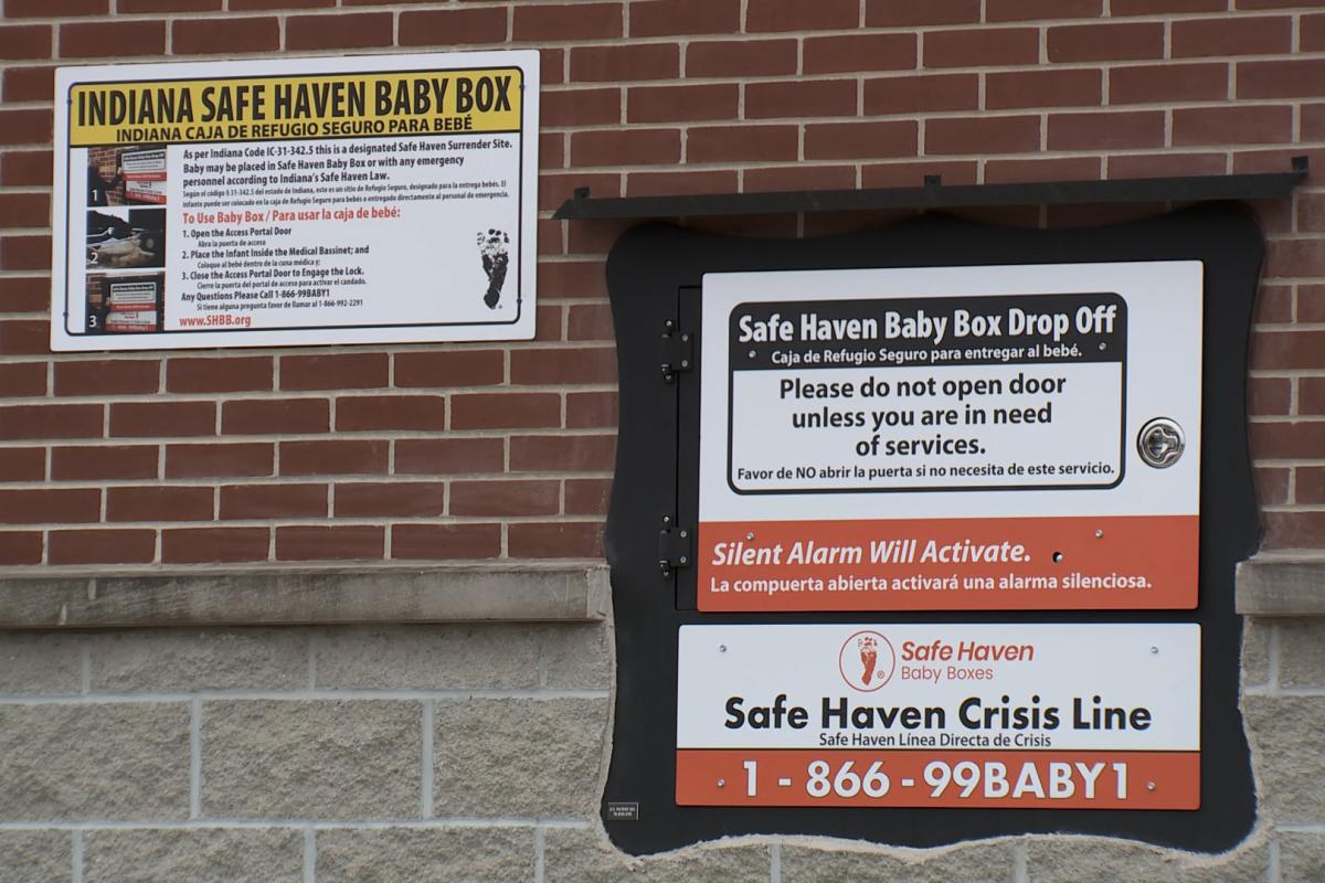 The Safe Haven Baby Box at the Linton Fire Department.
