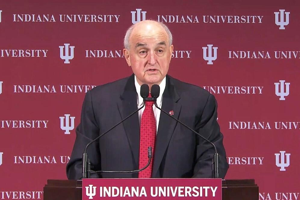 IU President Michael McRobbie speaks at the annual State of the University address, Sept. 24, 2019.