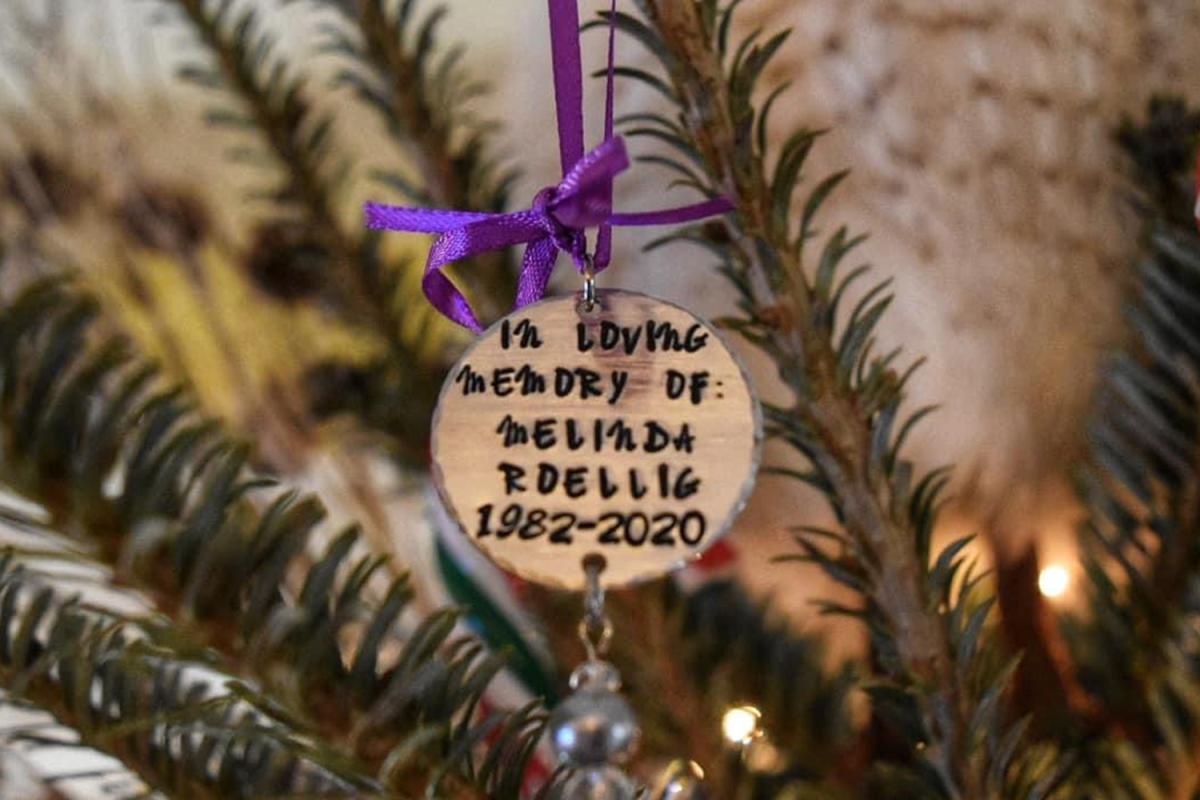 An ornament made in memory of Clarksville resident Melinda Roellig, who died from COVID-19 in November.