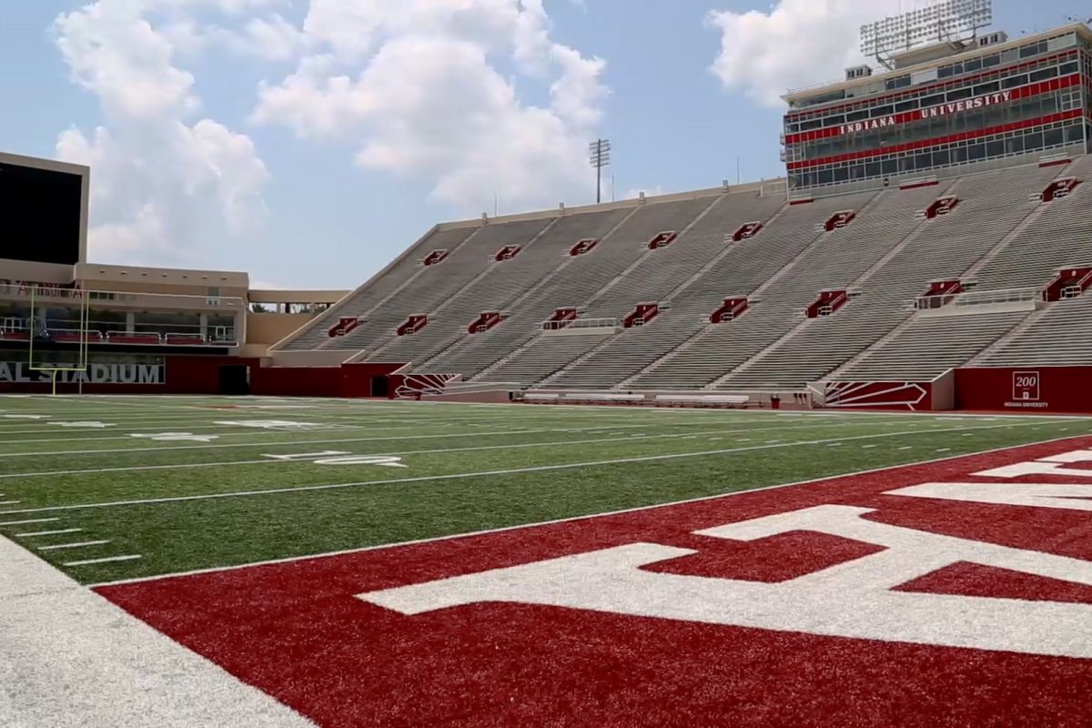 A photo on the field of Memorial Stadium.