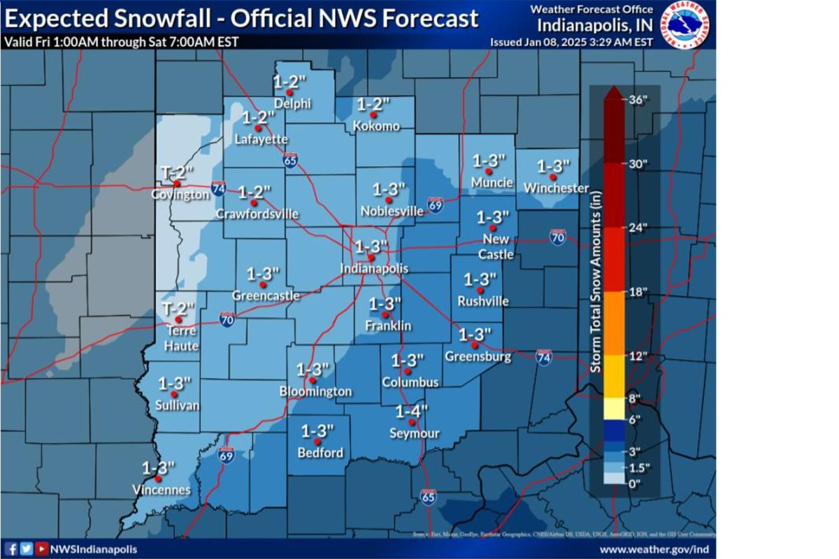 Another round of accumulating snow will be possible on Friday.