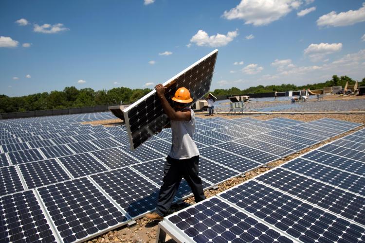 A solar Installation that the NAACP spearheaded in the Prince George's County, Maryland.