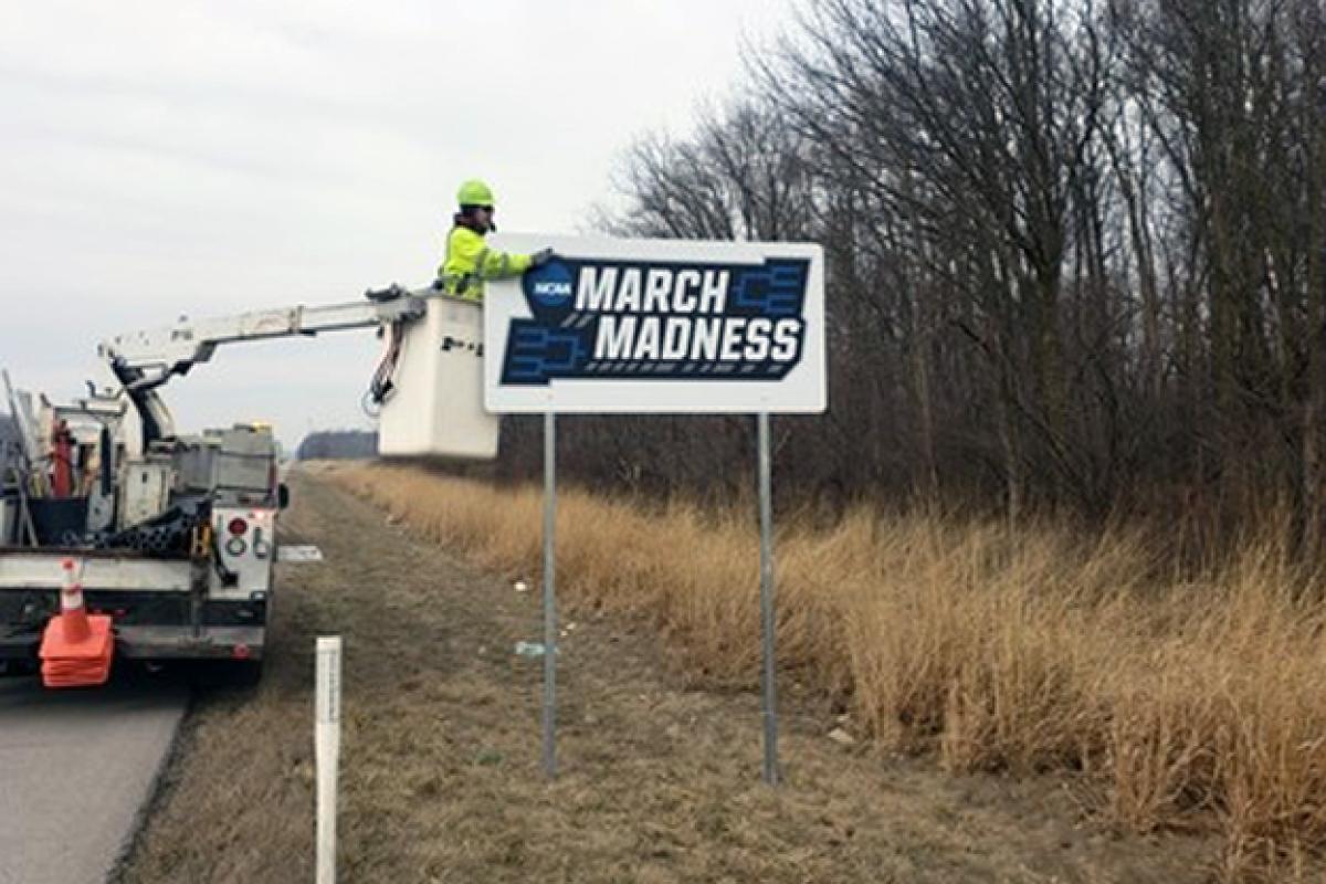 INDOT is placing temporary signs on highways leading to host cities to commemorate the historic month and help guide fans and teams.