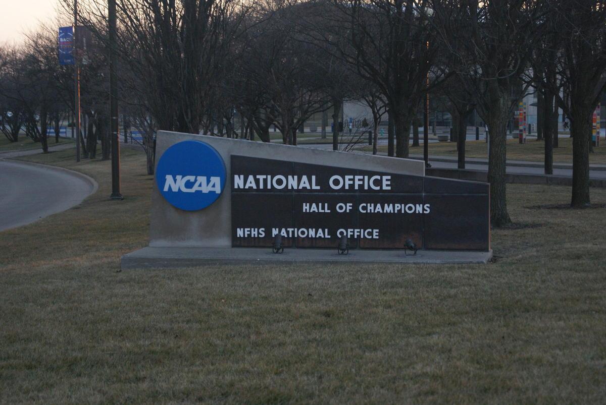 NCAA national office sign