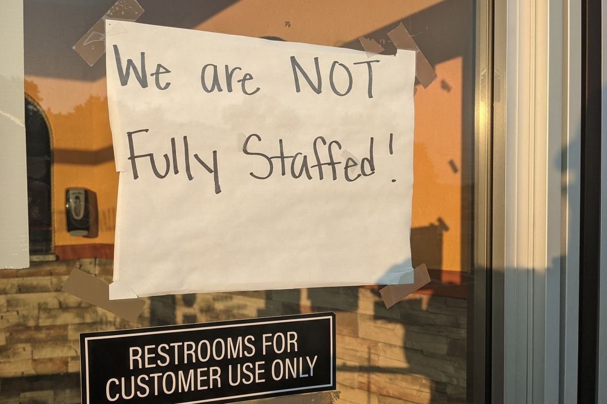 not fully staffed sign in business window