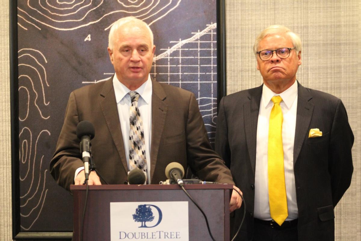 Senators Alting and Niemeyer discuss their bill creating a removal process for township trustees at a press conference in early January.