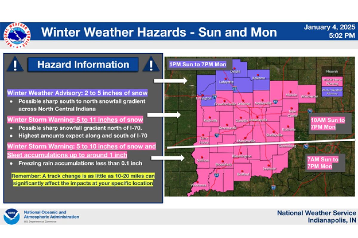 Expect widespread 5-11 inches of snow and locally higher amounts possible. A Winter Weather Advisory is in effect for north-central IN where 2-5 inches of acc