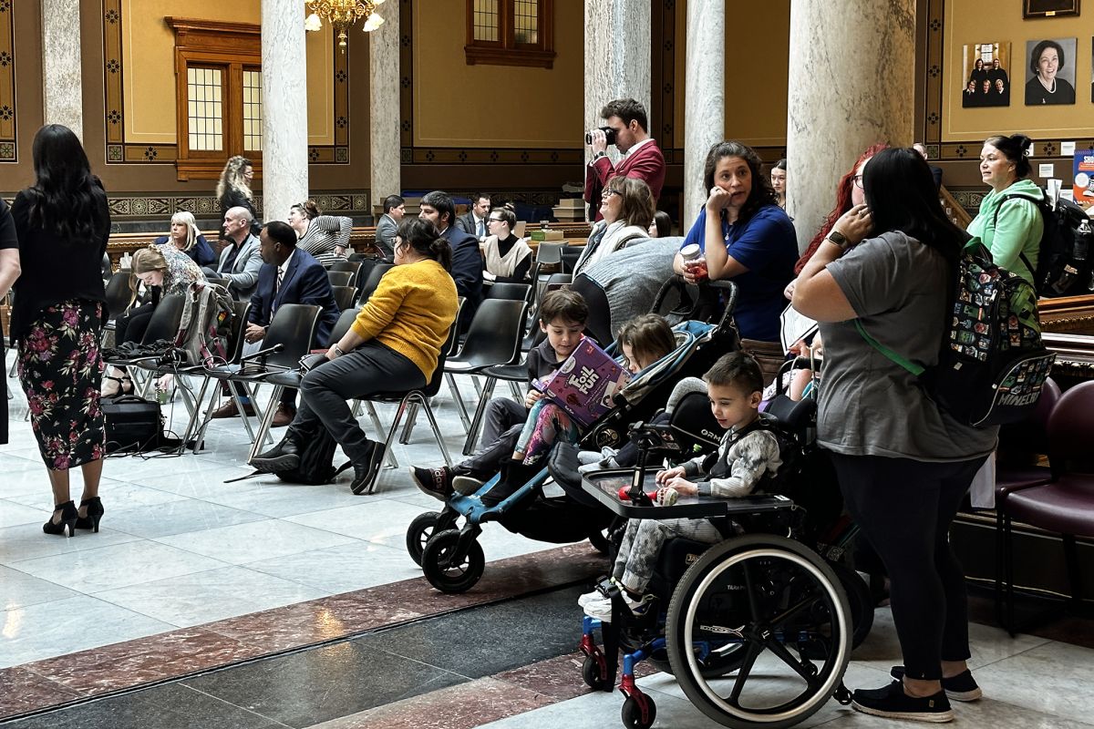 Medically complex children and their parents gathered at the Statehouse for a press event