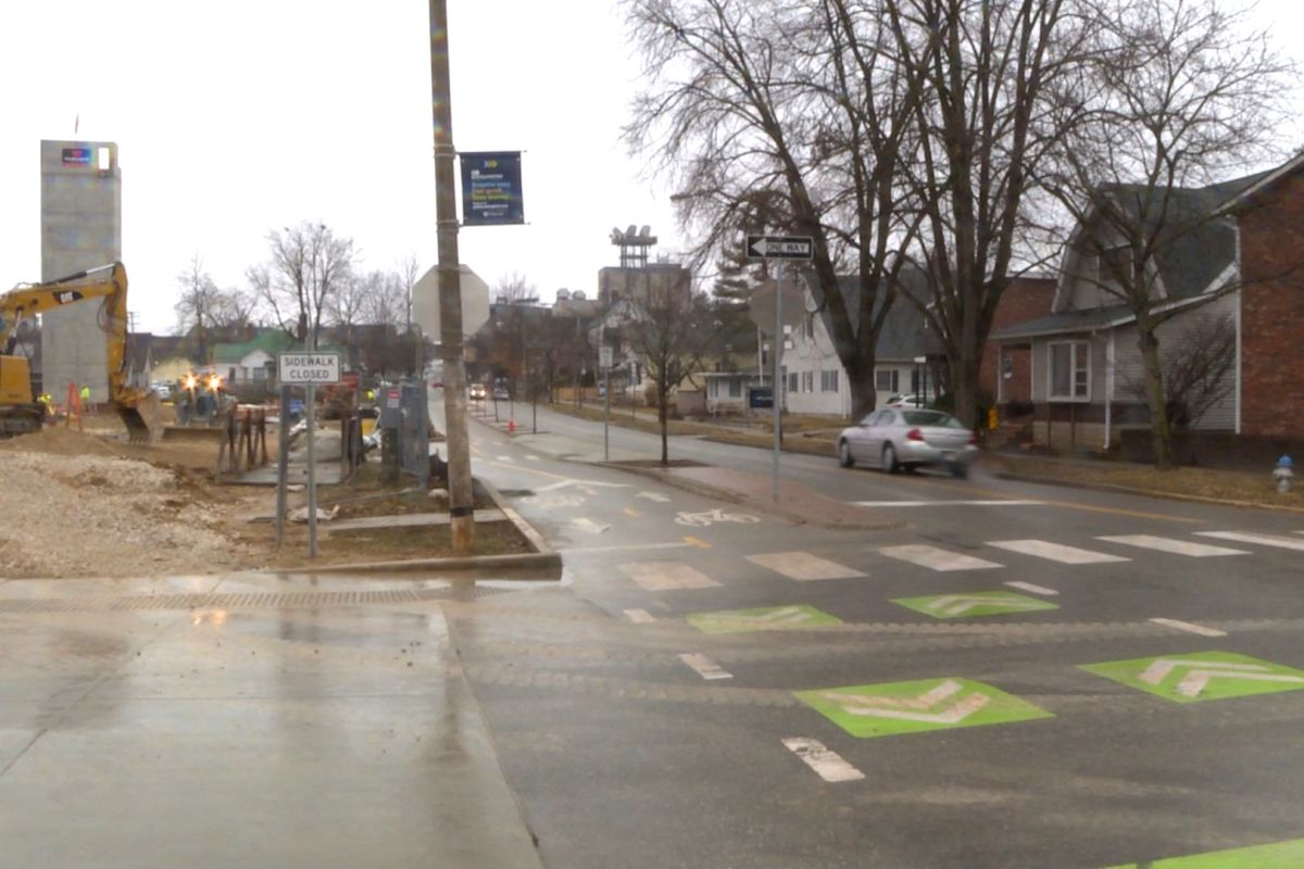 Poplars section of the bike lane on Seventh Street