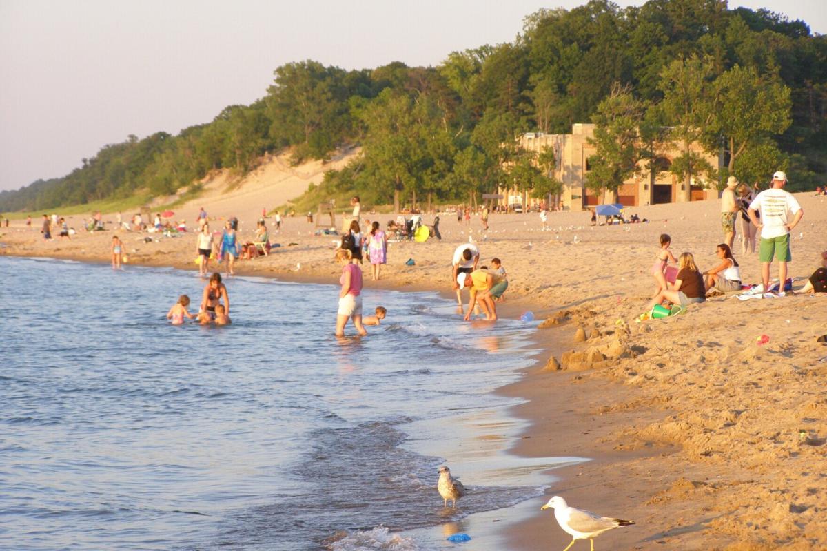 This public beach at Indiana Dunes is in Porter, where the plaintiffs own beachfront property.
