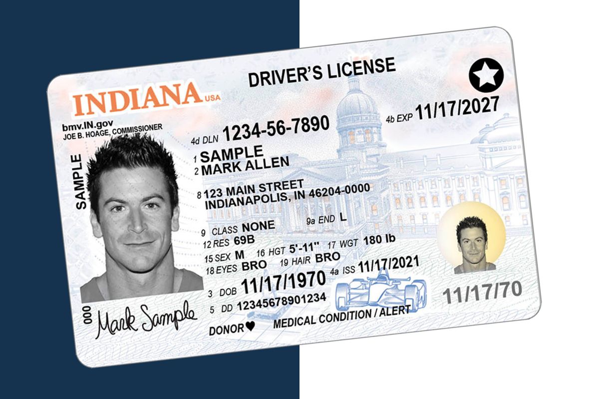 A sample of an Indiana driver's license.