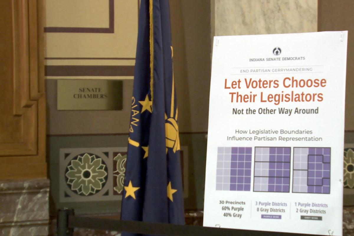Indiana Senate Democrats redistricting poster