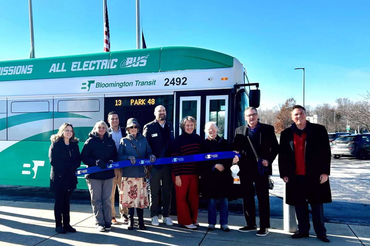 Officials from the City of Bloomington attended a grand opening of the Route 13 transit line at Ivy Tech Community College 