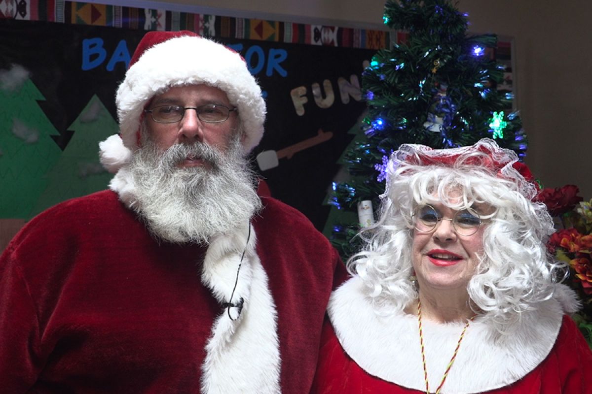 Santa and Mrs. Claus in an interview