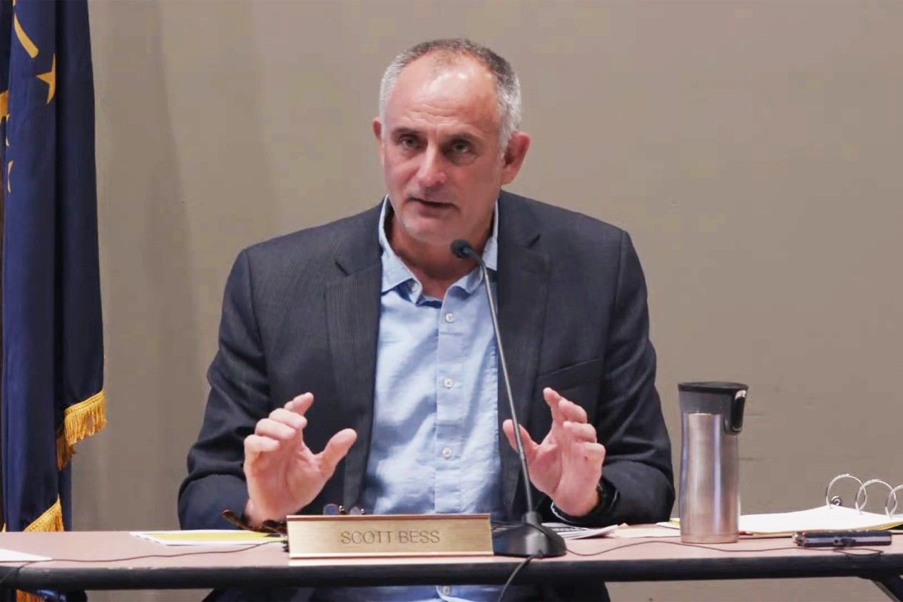 Scott Bess is the founding president of the Indiana Charter Innovation Center and a member of the Indiana State Board of Education. Bess speaks during a board meeting on Wednesday Sept. 11, 2024.