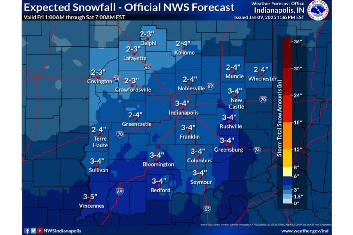 Snow will begin mid-morning tomorrow morning with the heaviest snow during the afternoon and evening.