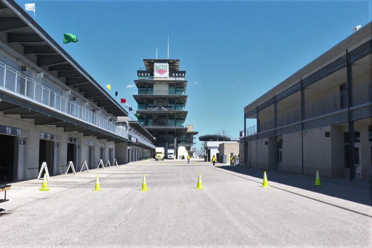 A photo at the Indianapolis Motor Speedway's vaccination site.