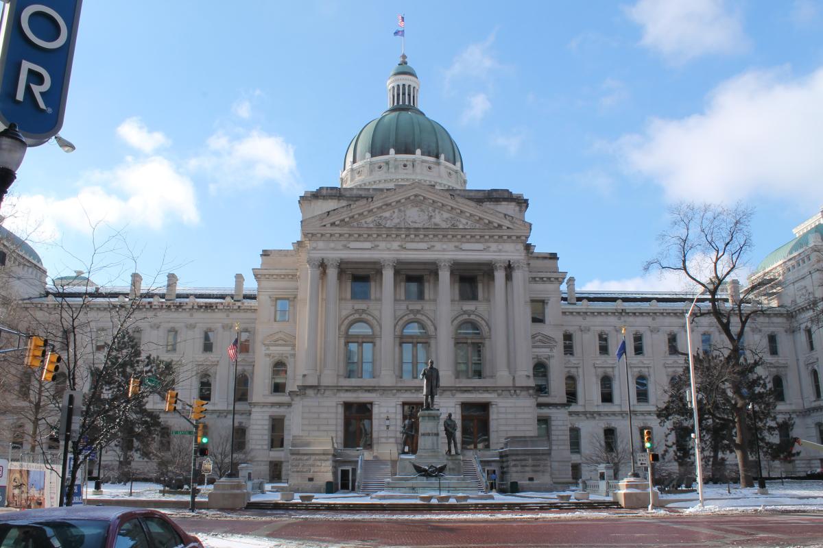 statehouse in winter