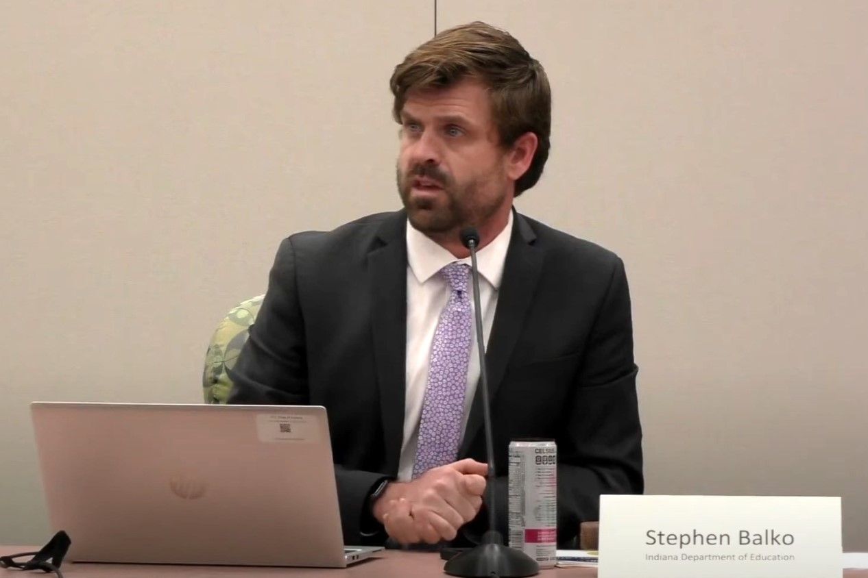 Stephen Balko, chair of the Indiana Commission on Seclusion and Restraint, talks during a meeting of the commission on Wednesday, Aug. 16, 2023 in Indianapolis.