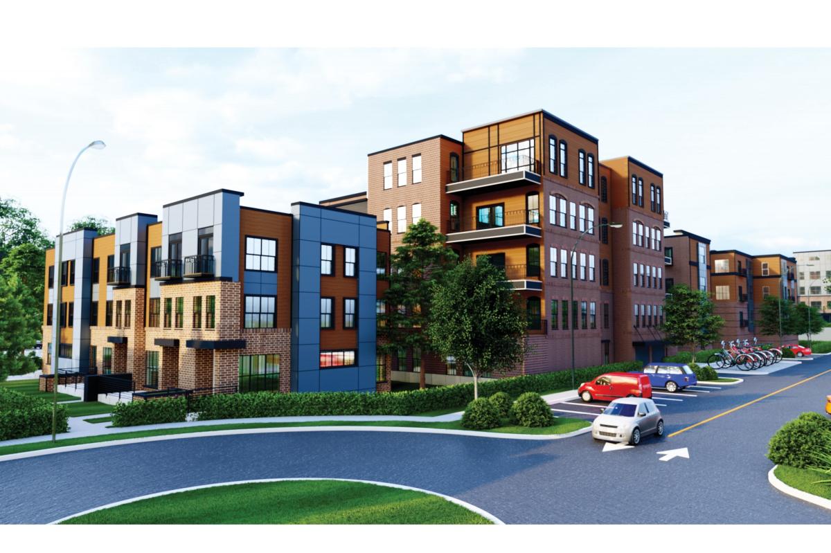 A drawing of what the proposed housing development on West Hillside could look like.