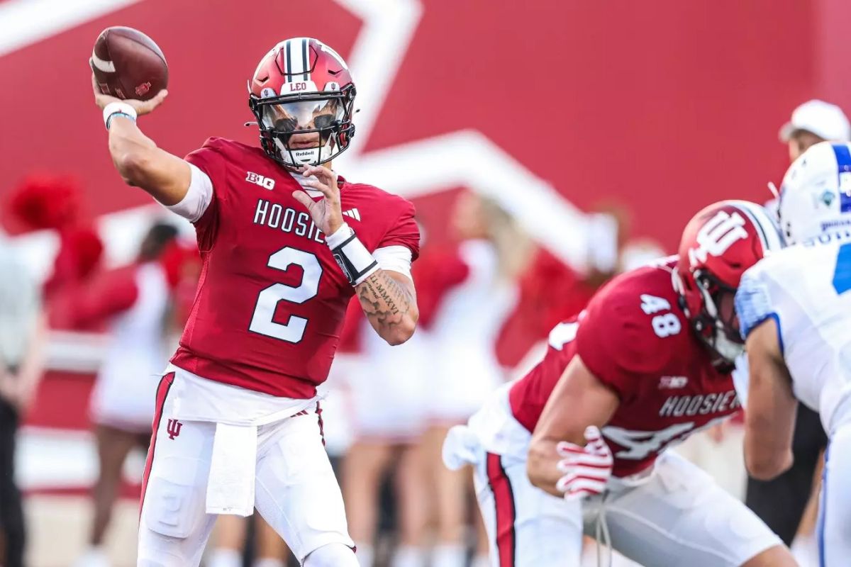 Indiana's Tayven Jackson throws a pass against Indiana State during Friday night's game at Memorial Stadium.