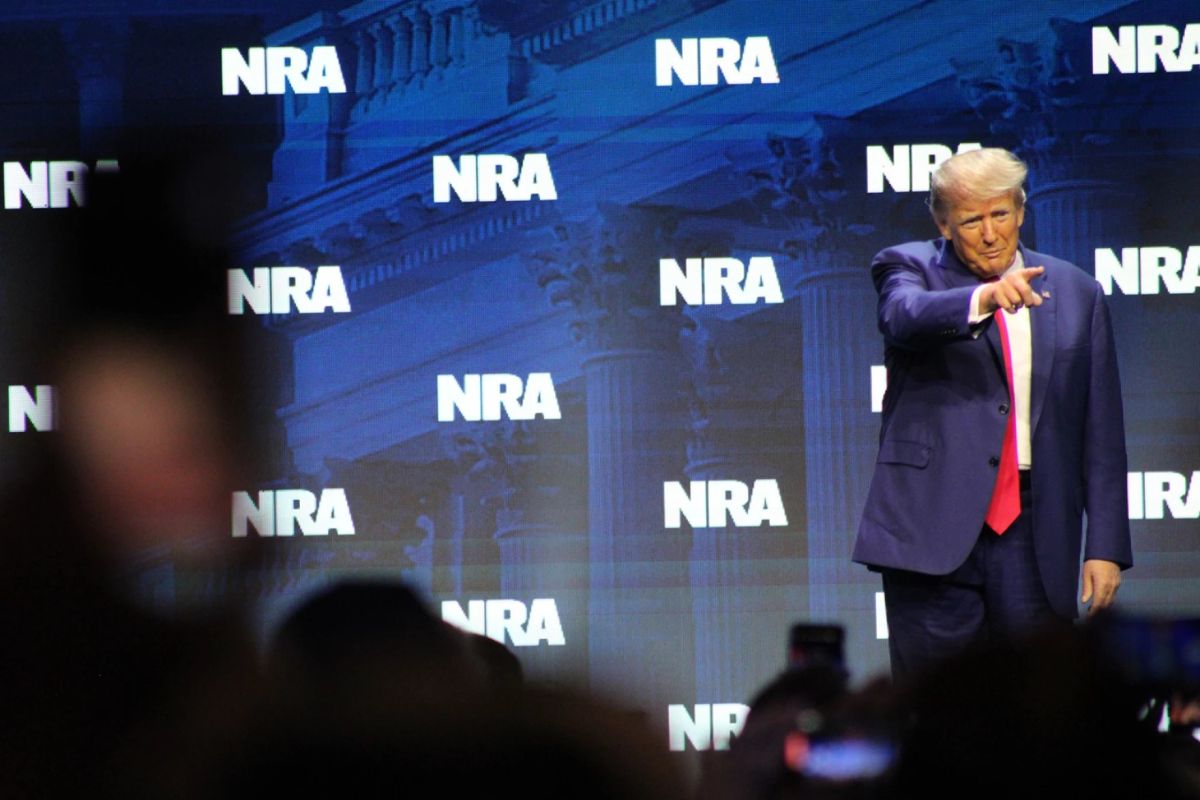 Former President Donald J. Trump spoke at National Rifle Association national convention Friday, April 14, 2023 in downtown Indianapolis.