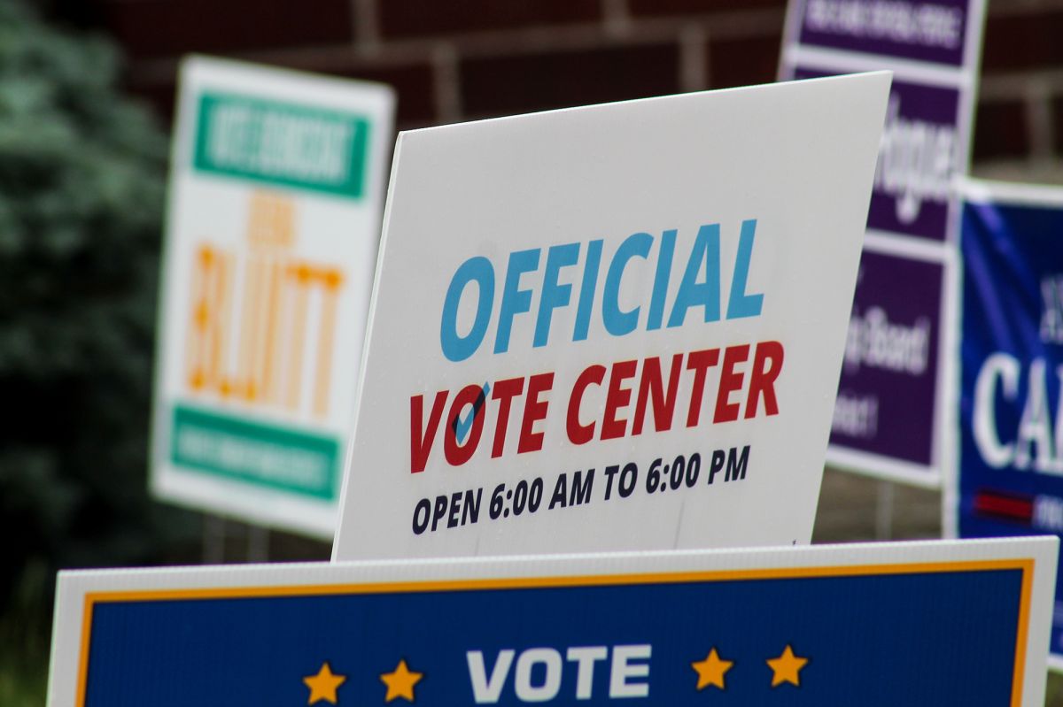 vote center political signs