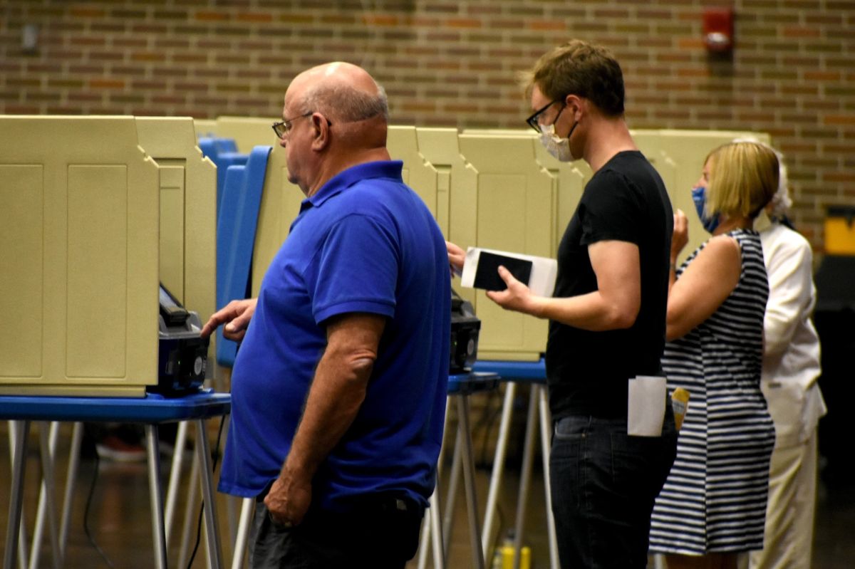 people voting in election at booths