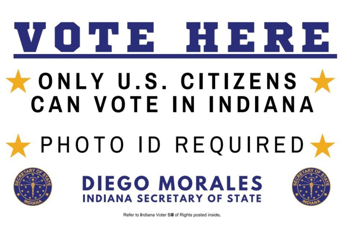 A copy of the sign recently distributed by the Secretary of State’s Office