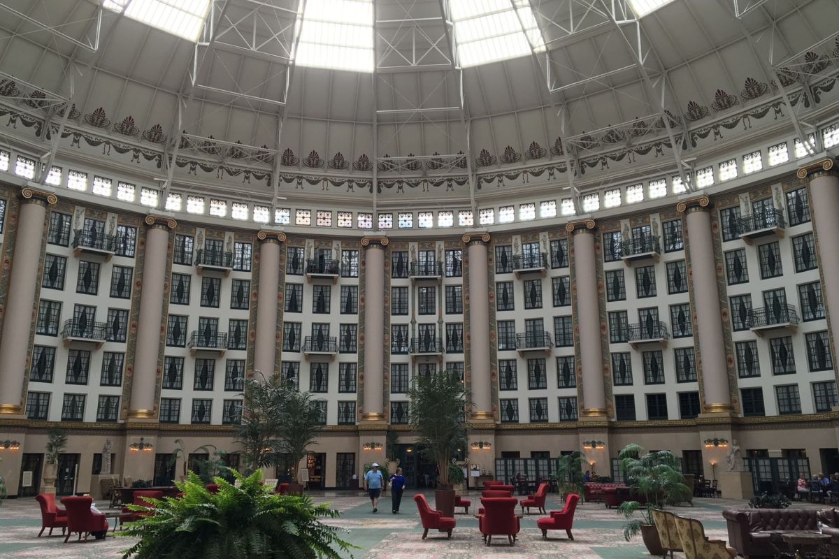 The atrium of the West Baden Springs Hotel.