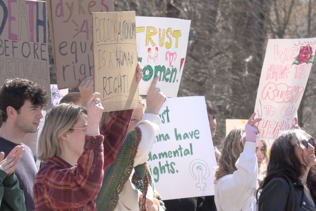 Attendees of the Women's March at Indiana University