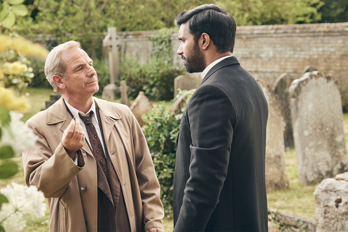 Grantchester's Geordie Keating (Robson Green) &amp; Alphy Kottaram (Rishi Nair)
