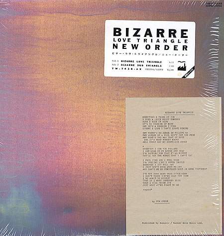 photo of the vinyl sleeve for New Order's single "Bizarre Love Triangle."