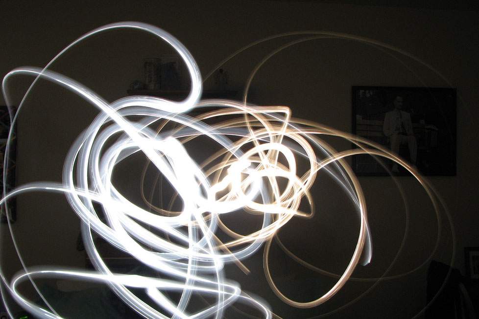 light lines created by a flashlight