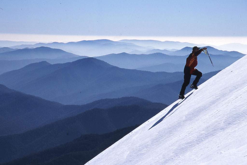 mountain climber on a mountain
