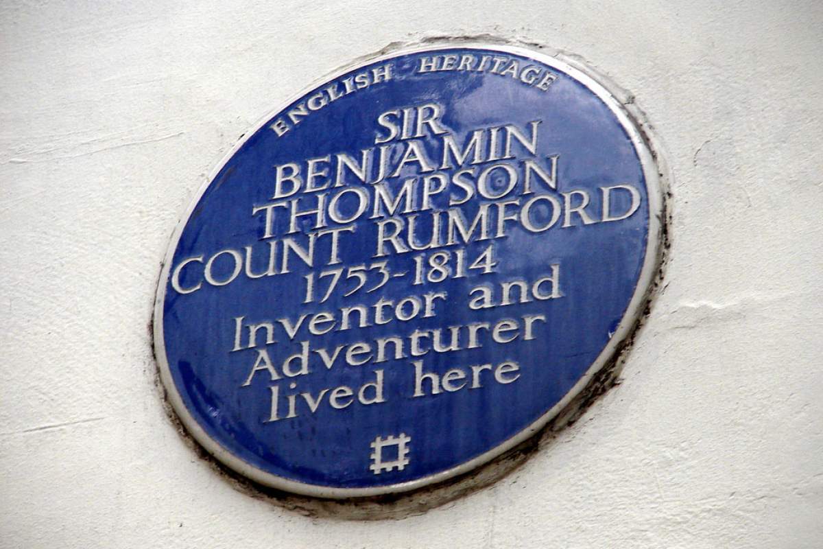 plaque for birthplace of Count Rumford