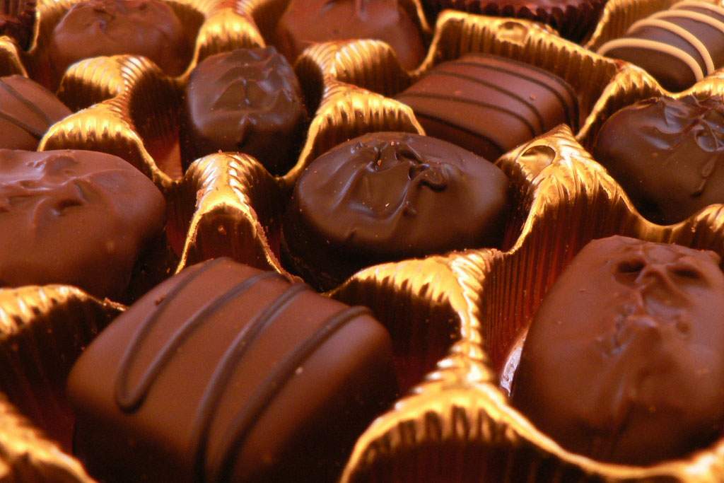 chocolate treats in a box