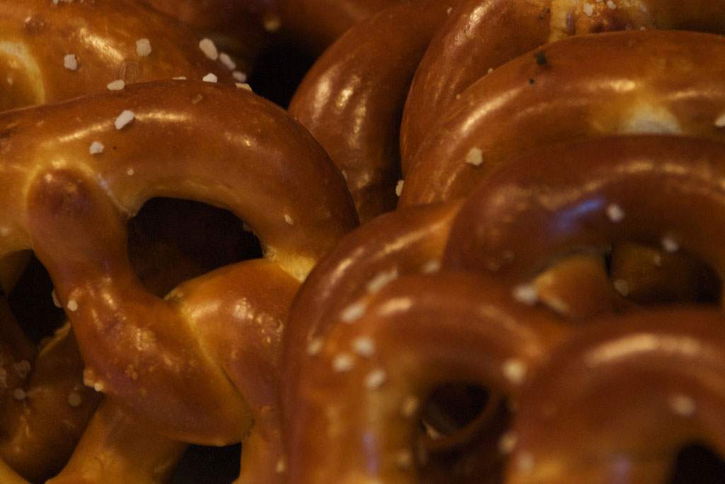 pretzels close up with salt