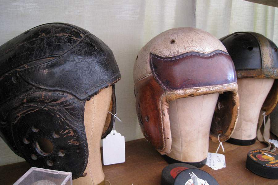 old style leather helmets for football