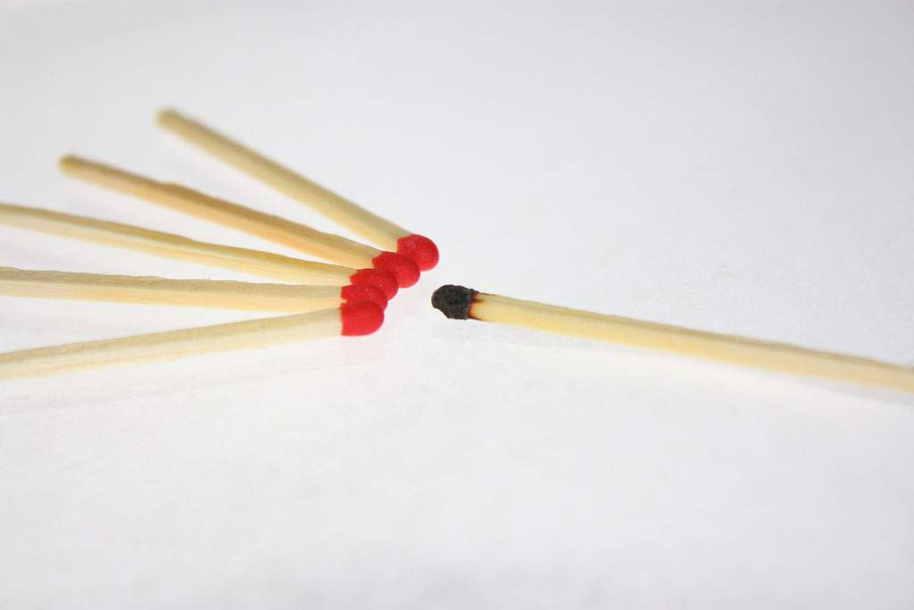 a match about to light five more matches