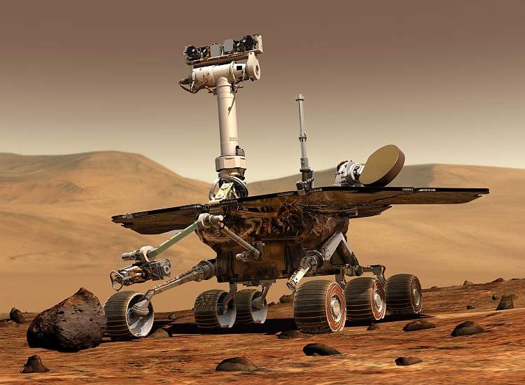 Computer generated image of a Mars rover