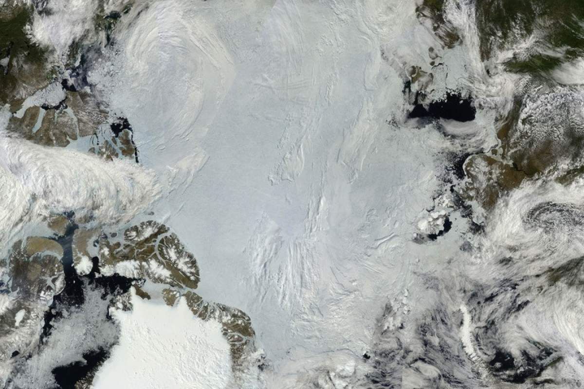 Satellite image of the North Pole