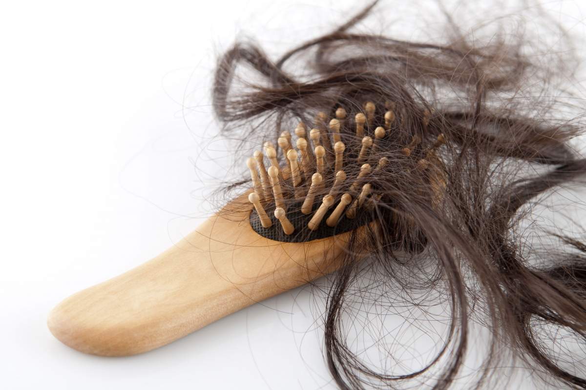brush with clumps of hair
