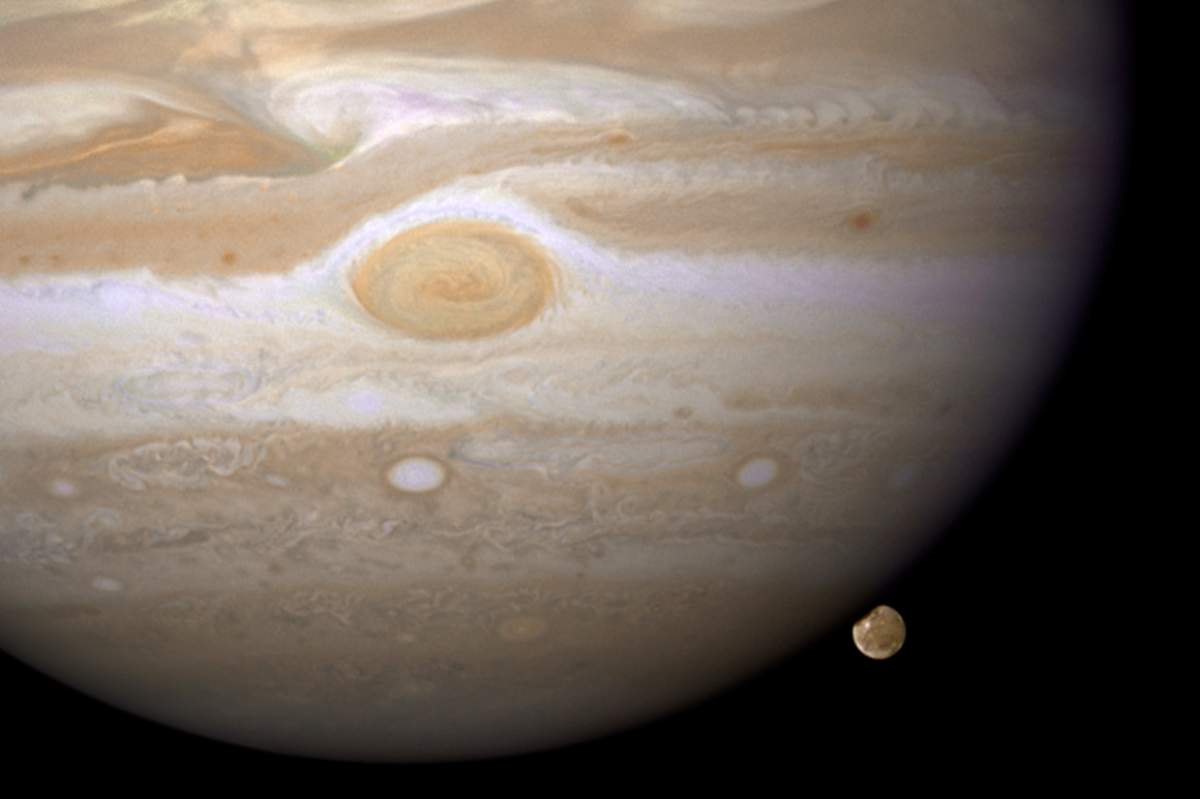 Jupiter and Ganymede, its largest moon