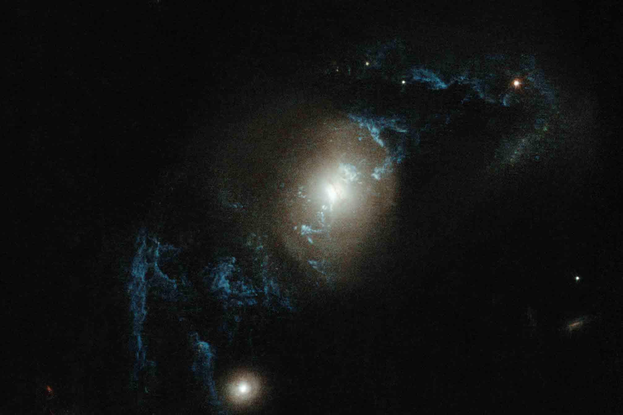 Ionized gas stretching out from it for thousands of light years
