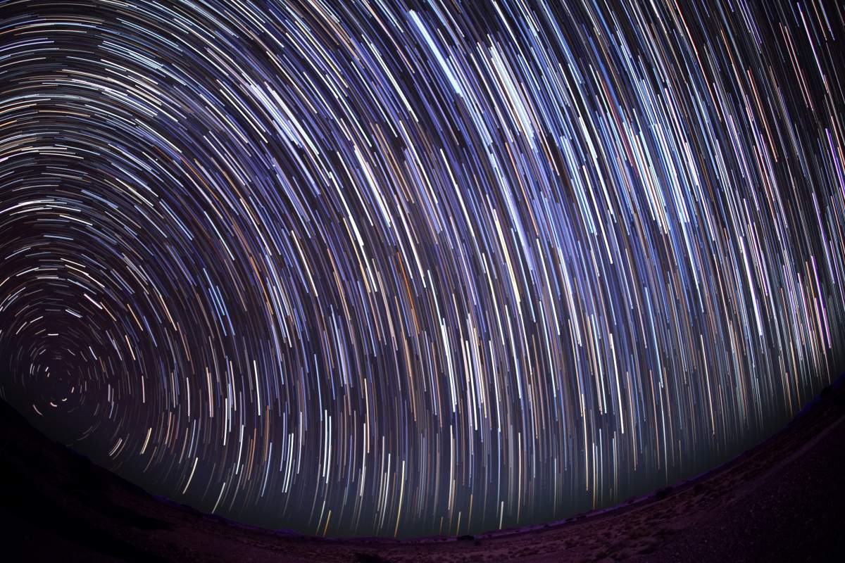 starry sky captured in long-exposure
