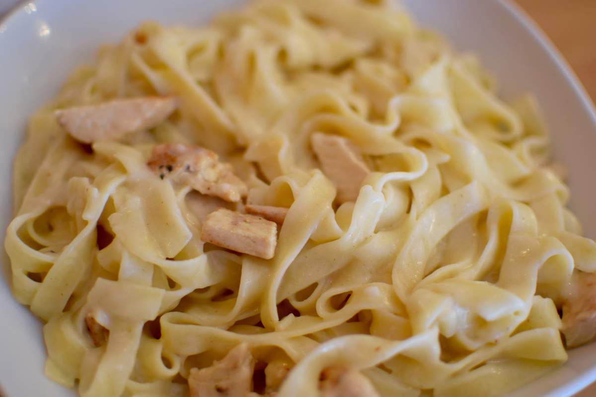 Fettuccini Alfredo was once a much simpler dish: parmesan cheese melted into butter was the sauce. In the US, recipes now call for whole sticks of butter and heavy cream if you're making it at home. And now, you can also buy "fat-free" versions of the sauce. (Nioklas Moya, Flickr)