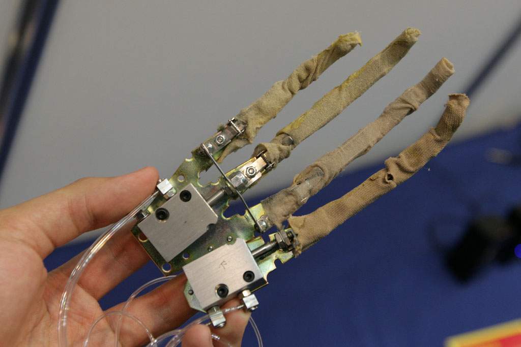 A robotic hand; the study described below could lead to much more complicated versions of robotic hands (Ken Conley, Flickr)