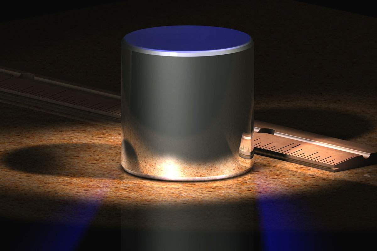 The original prototype for the kilogram, represented here by a computer simulation, has now been replaced by a new standard.
